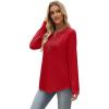imageXIEERDUO Boho Tops for Women Blouses Dressy Casual V Neck Long Sleeve Shirts Fall Outfits Trendy Vacation ClothesRed