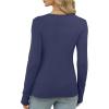 imageXIEERDUO Long Sleeve Thermal Shirt for Women Fleece Slim Fit Tops Crewneck Basic TShirts with Thumb Holes Fall Fashion 2025Blue