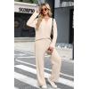 imageXIEERDUO Lounge Sets for Women 2 Piece V Neck Button Matching Sweatsuit Loungewear Fall Outfits Fashion Clothing PajamasApricot