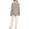 imageXIEERDUO Lounge Sets for Women 2 Piece V Neck Button Matching Sweatsuit Loungewear Fall Outfits Fashion Clothing PajamasStripes Apricot