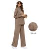 imageXIEERDUO Womens Side Slit Lounge Sets 2 Piece Outfits Mock Neck Tracksuit Fashion Sweatsuit Wide Leg Loungewear S3XLA Khaki