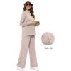 imageXIEERDUO Womens Side Slit Lounge Sets 2 Piece Outfits Mock Neck Tracksuit Fashion Sweatsuit Wide Leg Loungewear S3XLApricot