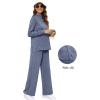 imageXIEERDUO Womens Side Slit Lounge Sets 2 Piece Outfits Mock Neck Tracksuit Fashion Sweatsuit Wide Leg Loungewear S3XLBlue