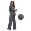imageXIEERDUO Womens Side Slit Lounge Sets 2 Piece Outfits Mock Neck Tracksuit Fashion Sweatsuit Wide Leg Loungewear S3XLDark Grey