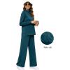 imageXIEERDUO Womens Side Slit Lounge Sets 2 Piece Outfits Mock Neck Tracksuit Fashion Sweatsuit Wide Leg Loungewear S3XLTeal