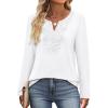 imageXIEERDUO Boho Tops for Women Blouses Dressy Casual V Neck Long Sleeve Shirts Fall Outfits Trendy Vacation ClothesA White