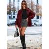 imageXIEERDUO Leather Jacket Women Fall Outfits 2025 Oversized Motorcycle Y2K Clothes Faux Leather Pocket Winter Coats Zip UpBurgundy