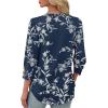 imageXIEERDUO Womens 34 Sleeve Tops with Buttons VNeck Summer Outfits Casual Blouses Shirts Beach Vacation Fall Clothes 2025Fblue Floral
