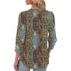 imageXIEERDUO Womens 34 Sleeve Tops with Buttons VNeck Summer Outfits Casual Blouses Shirts Beach Vacation Fall Clothes 2025Fvintage Boho