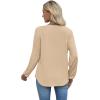 imageXIEERDUO Womens Long Sleeve Tops Color Block Casual Crewneck Tops Tshirt Basic Tee Fall Fashion Clothes Trendy OutfitsApricot