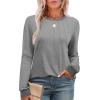 imageXIEERDUO Womens Long Sleeve Tops Color Block Casual Crewneck Tops Tshirt Basic Tee Fall Fashion Clothes Trendy OutfitsGrey