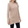 imageXIEERDUO Womens Tunic Tops Long Sleeve Crew Neck High Low Hem Loose Fit Shirts Blouses with PocketsBeige