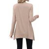 imageXIEERDUO Womens Tunic Tops Long Sleeve Crew Neck High Low Hem Loose Fit Shirts Blouses with PocketsBeige