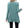imageXIEERDUO Womens Tunic Tops Long Sleeve Crew Neck High Low Hem Loose Fit Shirts Blouses with PocketsTurquoise