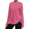 imageXIEERDUO Womens Workout Tops Long Sleeve Quick Dry UPF 50 Sun Protection Shirts for Hiking Running S3XL07 Watermelon Pink