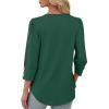 imageXIEERDUO Womens 34 Sleeve Tops with Buttons VNeck Summer Outfits Casual Blouses Shirts Beach Vacation Fall Clothes 2025Agreen