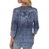 imageXIEERDUO Womens 34 Sleeve Tops with Buttons VNeck Summer Outfits Casual Blouses Shirts Beach Vacation Fall Clothes 2025Fashy Blue Gradient
