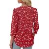 imageXIEERDUO Womens 34 Sleeve Tops with Buttons VNeck Summer Outfits Casual Blouses Shirts Beach Vacation Fall Clothes 2025Fred White Dot