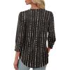 imageXIEERDUO Womens 34 Sleeve Tops with Buttons VNeck Summer Outfits Casual Blouses Shirts Beach Vacation Fall Clothes 2025Fwhite Striped Black