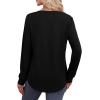 imageXIEERDUO Womens Long Sleeve Shirts Fall Tunic Tops Henley V Neck Blouses Dressy Casual 2025 Winter Trendy ClothesAblack