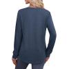 imageXIEERDUO Womens Long Sleeve Shirts Fall Tunic Tops Henley V Neck Blouses Dressy Casual 2025 Winter Trendy ClothesAblue