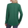 imageXIEERDUO Womens Long Sleeve Shirts Fall Tunic Tops Henley V Neck Blouses Dressy Casual 2025 Winter Trendy ClothesAgreen
