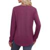 imageXIEERDUO Womens Long Sleeve Shirts Fall Tunic Tops Henley V Neck Blouses Dressy Casual 2025 Winter Trendy ClothesApurple
