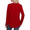 imageXIEERDUO Womens Long Sleeve Shirts Fall Tunic Tops Henley V Neck Blouses Dressy Casual 2025 Winter Trendy ClothesAred