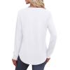 imageXIEERDUO Womens Long Sleeve Shirts Fall Tunic Tops Henley V Neck Blouses Dressy Casual 2025 Winter Trendy ClothesAwhite