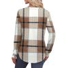 imageXIEERDUO Womens Long Sleeve Shirts Fall Tunic Tops Henley V Neck Blouses Dressy Casual 2025 Winter Trendy ClothesFbrown Grid