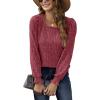 imageXIEERDUO Womens Long Sleeve Tunic Tops Ruffles Sleeve Square Neck Winter Shirts Dressy Casual04red