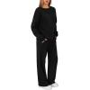imageXIEERDUO Sweatsuits Women 2 Piece Outfit Matching Lounge Sets Fall Outfits 2025 Fashion Clothing Crewneck Track SuitsBlack