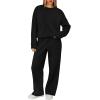 imageXIEERDUO Sweatsuits Women 2 Piece Outfit Matching Lounge Sets Fall Outfits 2025 Fashion Clothing Crewneck Track SuitsBlack
