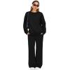 imageXIEERDUO Sweatsuits Women 2 Piece Outfit Matching Lounge Sets Fall Outfits 2025 Fashion Clothing Crewneck Track SuitsBlack
