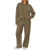 imageXIEERDUO Sweatsuits Women 2 Piece Outfit Matching Lounge Sets Fall Outfits 2025 Fashion Clothing Crewneck Track SuitsCamel Khaki