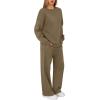 imageXIEERDUO Sweatsuits Women 2 Piece Outfit Matching Lounge Sets Fall Outfits 2025 Fashion Clothing Crewneck Track SuitsCamel Khaki
