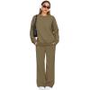 imageXIEERDUO Sweatsuits Women 2 Piece Outfit Matching Lounge Sets Fall Outfits 2025 Fashion Clothing Crewneck Track SuitsCamel Khaki