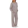 imageXIEERDUO Sweatsuits Women 2 Piece Outfit Matching Lounge Sets Fall Outfits 2025 Fashion Clothing Crewneck Track SuitsCoffegrey Pink