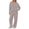 imageXIEERDUO Sweatsuits Women 2 Piece Outfit Matching Lounge Sets Fall Outfits 2025 Fashion Clothing Crewneck Track SuitsCoffegrey Pink
