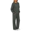 imageXIEERDUO Sweatsuits Women 2 Piece Outfit Matching Lounge Sets Fall Outfits 2025 Fashion Clothing Crewneck Track SuitsDark Grey