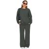 imageXIEERDUO Sweatsuits Women 2 Piece Outfit Matching Lounge Sets Fall Outfits 2025 Fashion Clothing Crewneck Track SuitsDark Grey