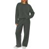 imageXIEERDUO Sweatsuits Women 2 Piece Outfit Matching Lounge Sets Fall Outfits 2025 Fashion Clothing Crewneck Track SuitsDark Grey