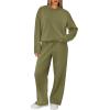 imageXIEERDUO Sweatsuits Women 2 Piece Outfit Matching Lounge Sets Fall Outfits 2025 Fashion Clothing Crewneck Track SuitsGrey Green