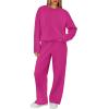 imageXIEERDUO Sweatsuits Women 2 Piece Outfit Matching Lounge Sets Fall Outfits 2025 Fashion Clothing Crewneck Track SuitsHot Pink