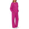 imageXIEERDUO Sweatsuits Women 2 Piece Outfit Matching Lounge Sets Fall Outfits 2025 Fashion Clothing Crewneck Track SuitsHot Pink