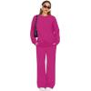 imageXIEERDUO Sweatsuits Women 2 Piece Outfit Matching Lounge Sets Fall Outfits 2025 Fashion Clothing Crewneck Track SuitsHot Pink