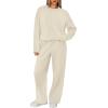 imageXIEERDUO Sweatsuits Women 2 Piece Outfit Matching Lounge Sets Fall Outfits 2025 Fashion Clothing Crewneck Track SuitsLight Khaki