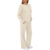 imageXIEERDUO Sweatsuits Women 2 Piece Outfit Matching Lounge Sets Fall Outfits 2025 Fashion Clothing Crewneck Track SuitsLight Khaki