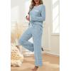 imageXIEERDUO Womens Pajama Sets Long Sleeve Sleepwear Soft Pjs Lounge Chest Pocket Two Piece Sets For WomenBlue