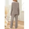 imageXIEERDUO Womens Pajama Sets Long Sleeve Sleepwear Soft Pjs Lounge Chest Pocket Two Piece Sets For WomenCoffee